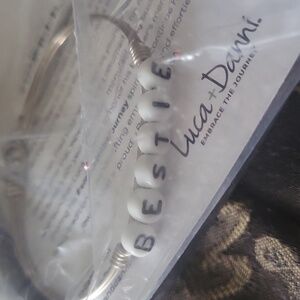 Luca+Danni duo  wrapped new boxed petite size silver words bestie custom made